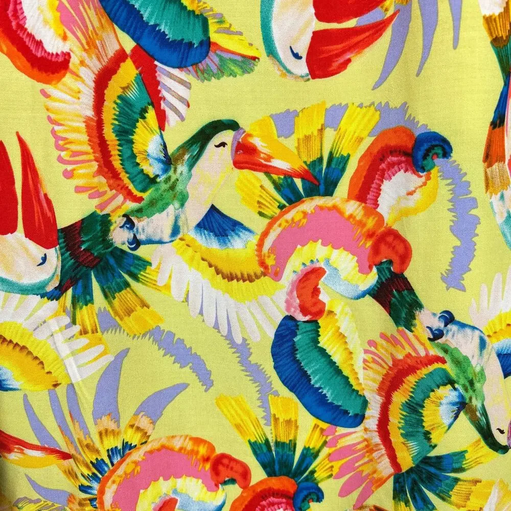 PHILOSOPHY 100% Viscose Tropical Parrot Maxi Skirt M